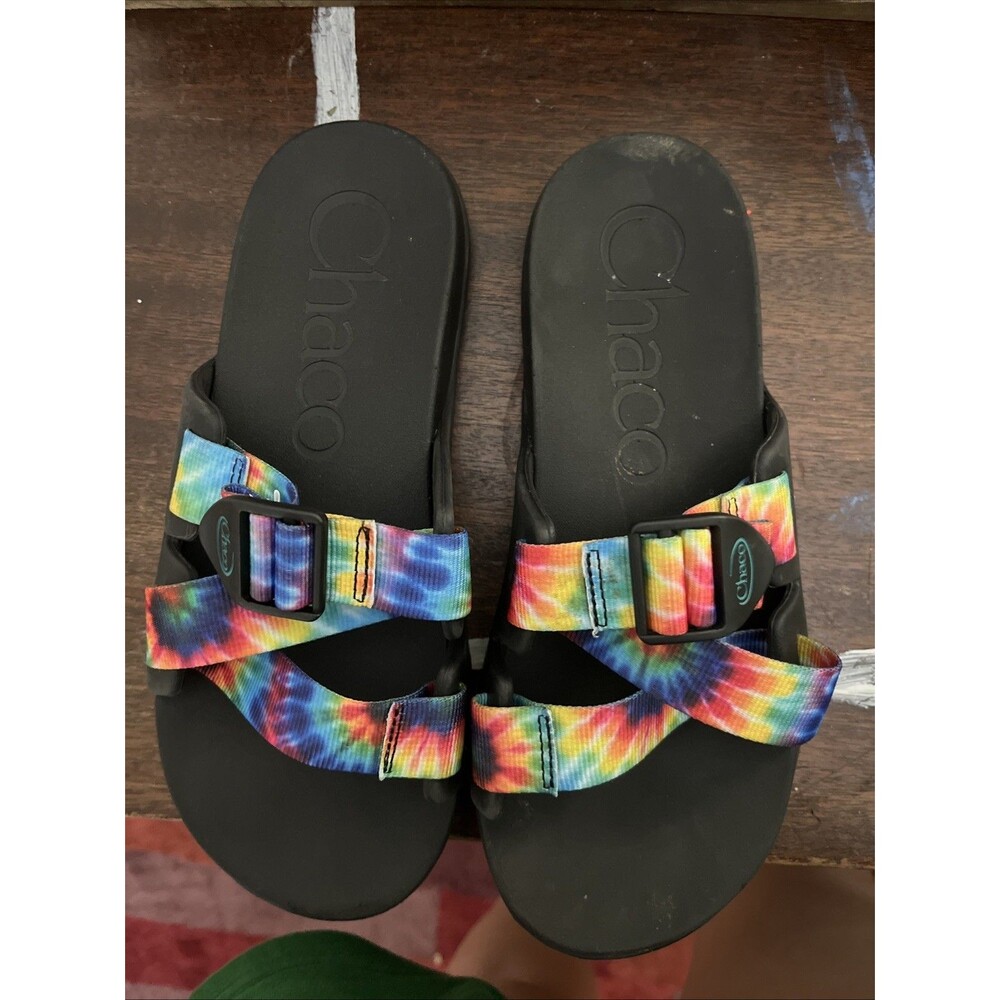 Chacos Women’s Slides Size 8 Classic Rainbow Bright